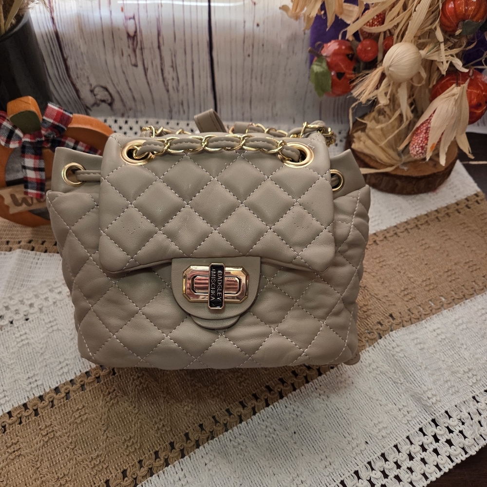 Badgley Mischka Drawstring Small Backpack NWT - image 1